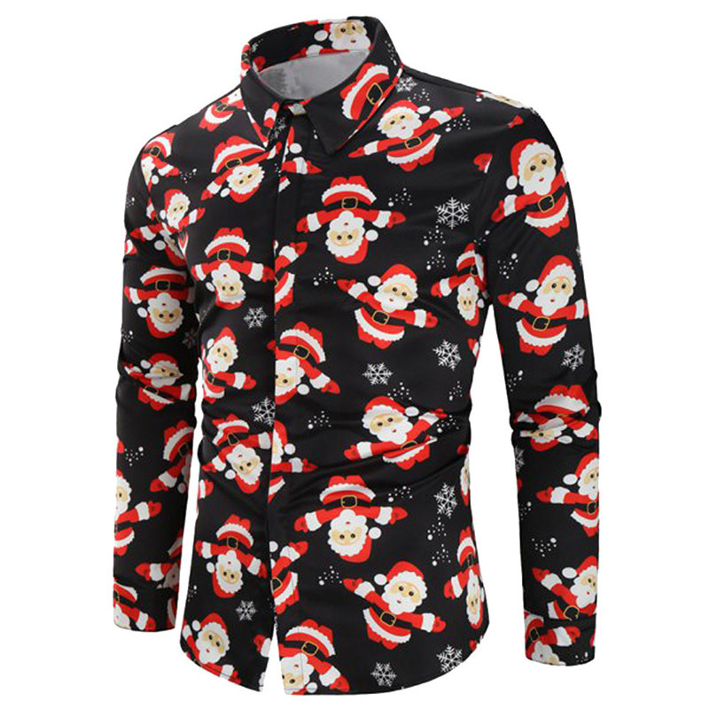 Men Shirt Blusas Clothing Casual Button Shirts Work Christmas Plus Size Stitch Smart Full Turn-down Collar Regular 220322