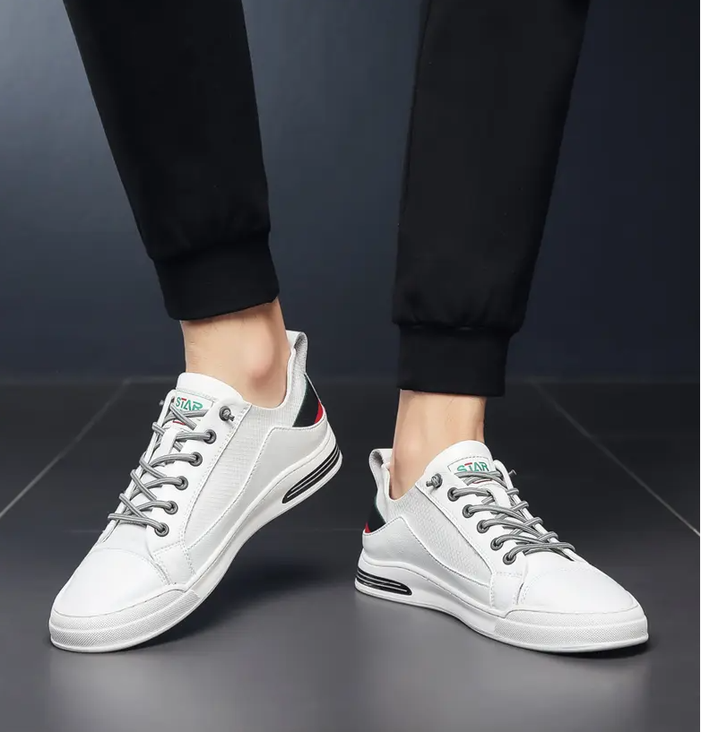 Board Shoes Men PU Leather Solid Color Fashion Classic Lace Round Head Flat Casual Breathable British Style Embroidered White Shoes HM356, Clear
Board Shoes Men PU Leather Solid Color Fashion Classic Lace Round Head Flat Casual Breathable British Style Embroidered White Shoes HM356, Clear