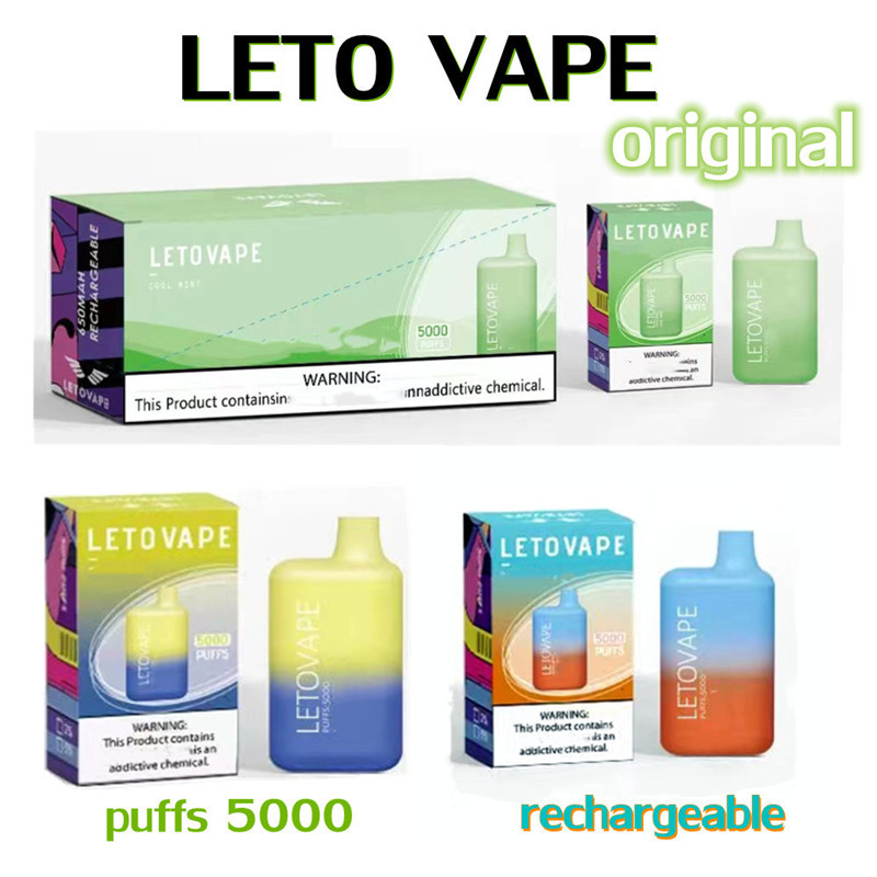 Authentic LETO VAPE 5000 Puffs Colors 10 Disposable E cigarettes 5% 650mAh Battery 10ml Pods Cartridges Pre-Filled e Cigs vapors pens Rechargable
Authentic LETO VAPE 5000 Puffs Colors 10 Disposable E cigarettes 5% 650mAh Battery 10ml Pods Cartridges Pre-Filled e Cigs vapors pens Rechargable