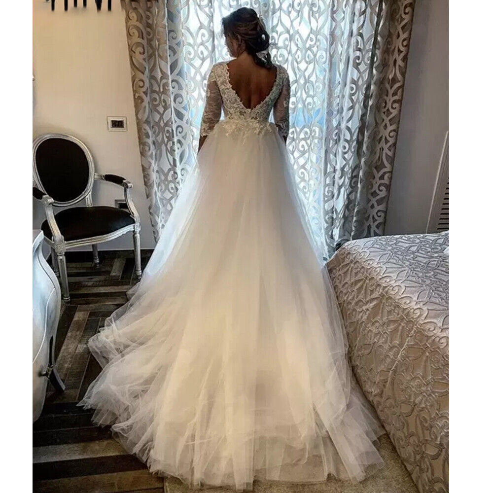 New Arrival Mermaid Wedding Dress With Detachable Train 2022 African V Neck Lace Country Wedding Gowns Plus Size Long Sleeve Garden Bohemian Bridal Ro