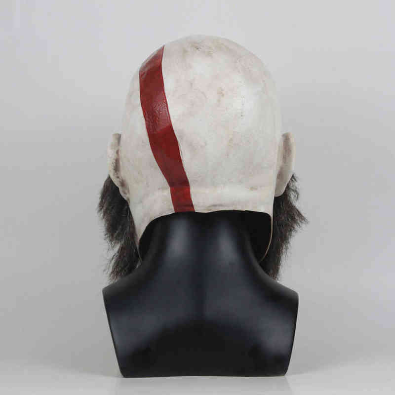 Game God Of War 4 Kratos Mask with Beard Cosplay Horror Latex Party Masks Helmet Halloween Scary Props L2205305706466
