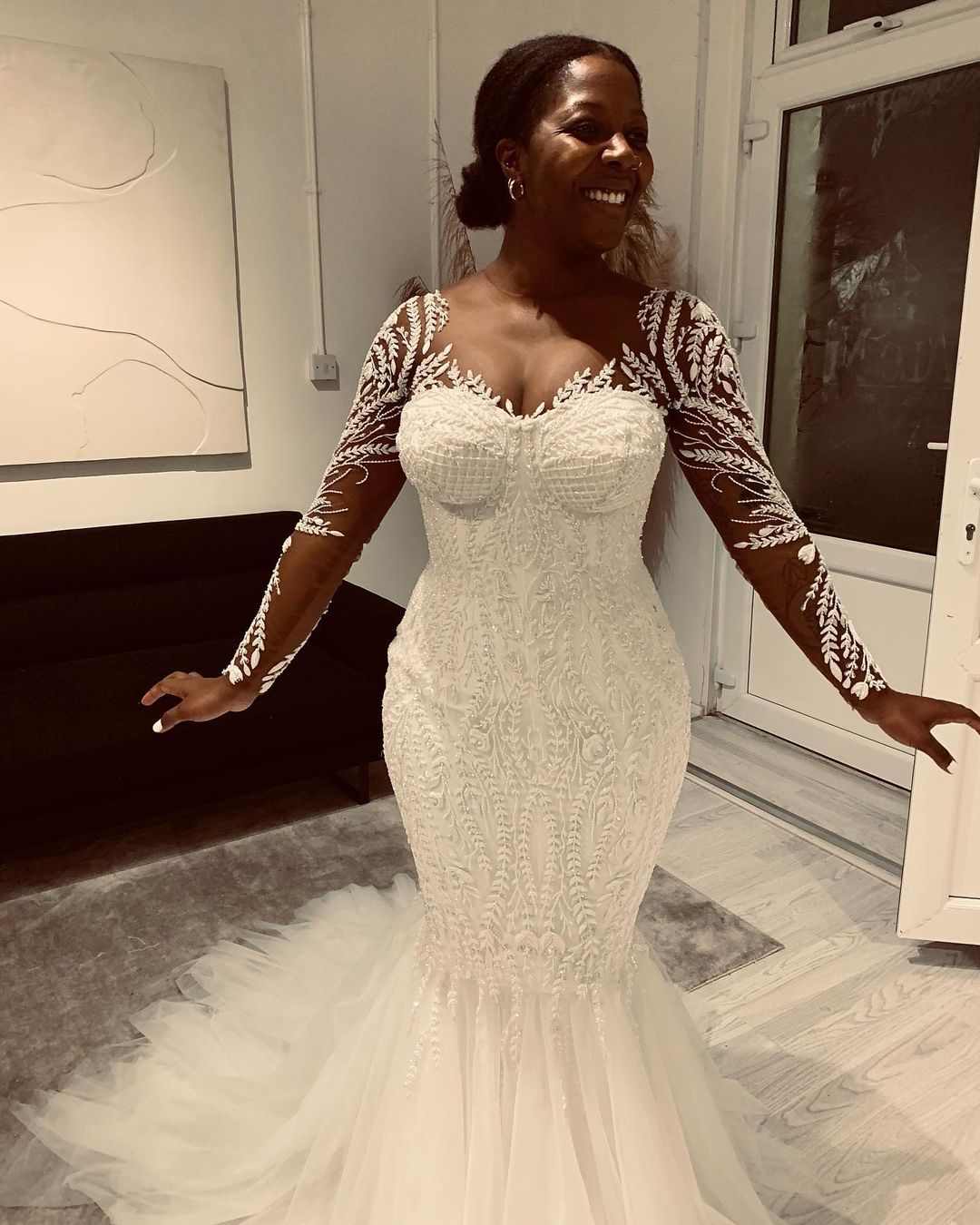 plus size arabic aso ebi ivory luxurious mermaid wedding dress lace beaded vintage sexy bridal gowns dresses zj445