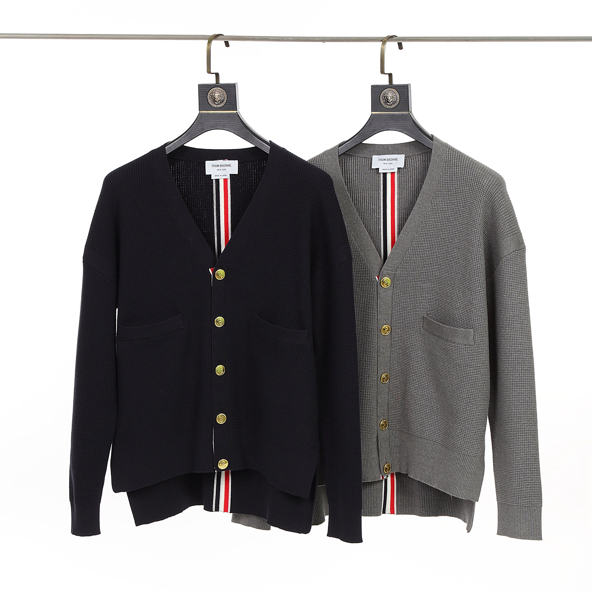 Men's Hoodie Sweater Knit V-Neck Cardigan Striped Gold Button Women's Wool Knit Jacket, Blue
Men's Hoodie Sweater Knit V-Neck Cardigan Striped Gold Button Women's Wool Knit Jacket, Blue