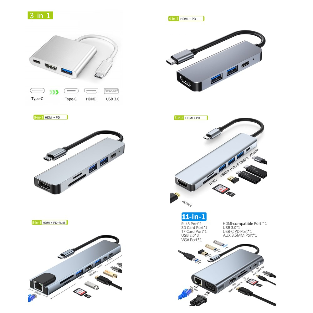 USB C Hub 3 4 5 6 7 8 In 1 Type C USB-C To 4K HD HDTV Adapter with RJ45 SD/TF Card Reader PD Fast Charge for MacBook Notebook Laptop Computer Hubs Docking Station
USB C Hub 3 4 5 6 7 8 In 1 Type C USB-C To 4K HD HDTV Adapter with RJ45 SD/TF Card Reader PD Fast Charge for MacBook Notebook Laptop Computer Hubs Docking Station