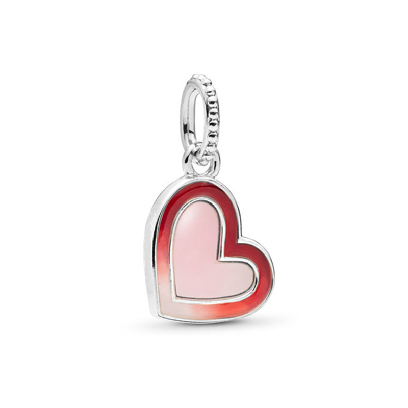 New High Quality Popular 925 Sterling Silver Cheap Romantic Red Love Charm Beads For S925 Snake Charm Bracelet Necklace Diy Womens Jewelry Making