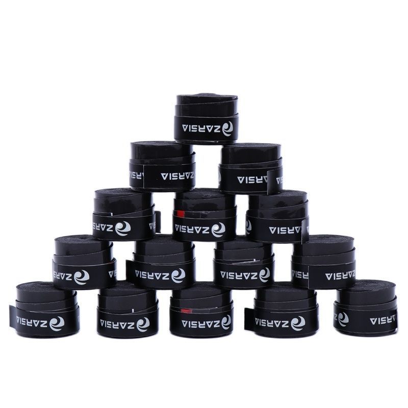 60pcs Sticky feel Tennis Racket Grip Anti-skid Film Sweatband Badminton Racquets Grips Viscous smooth Overgrip(Black)