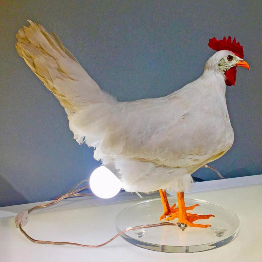 Taxidermy Chicken Lamp Decoration Room Night Lights Simulation Laying Hens Light Animal Chicken Eggs Lamp Party Home Decoration