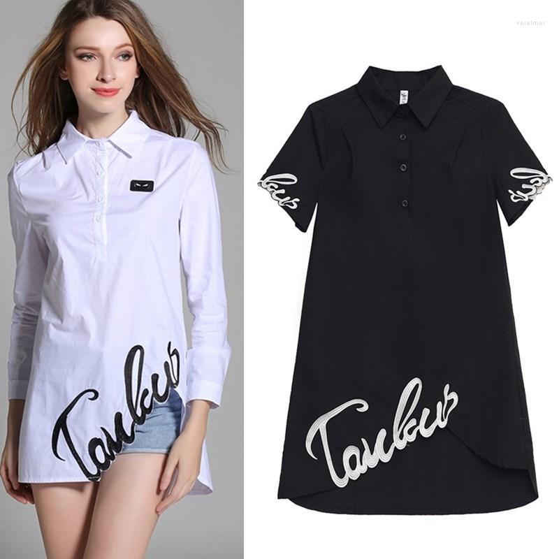 Women's Blouses & Shirts Plus Size 2022 Spring Summer Women Letters Embroidery Simple Black White Casual NS712Women's Vere22, White long sleeve
Women's Blouses & Shirts Plus Size 2022 Spring Summer Women Letters Embroidery Simple Black White Casual NS712Women's Vere22, White long sleeve