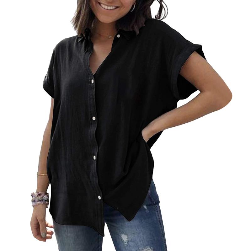 Women' Blouses & Shirts Ladies Summer Cotton Linen Stand Collar Short Sleeve Loose Button Down Blouse Casual Top T For Women FashionWomen, Blue
Women' Blouses & Shirts Ladies Summer Cotton Linen Stand Collar Short Sleeve Loose Button Down Blouse Casual Top T For Women FashionWomen, Blue