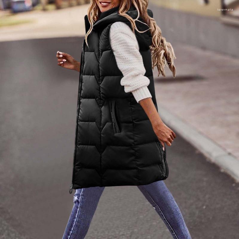 Women's Vests Autumn Winter Cotton Vest Women Solid Color Zipper Hooded Sleeveless Long Waistcoat Slim Fit Warm Puffer Jacket Coat #40 Kare2, Black
Women's Vests Autumn Winter Cotton Vest Women Solid Color Zipper Hooded Sleeveless Long Waistcoat Slim Fit Warm Puffer Jacket Coat #40 Kare2, Black
