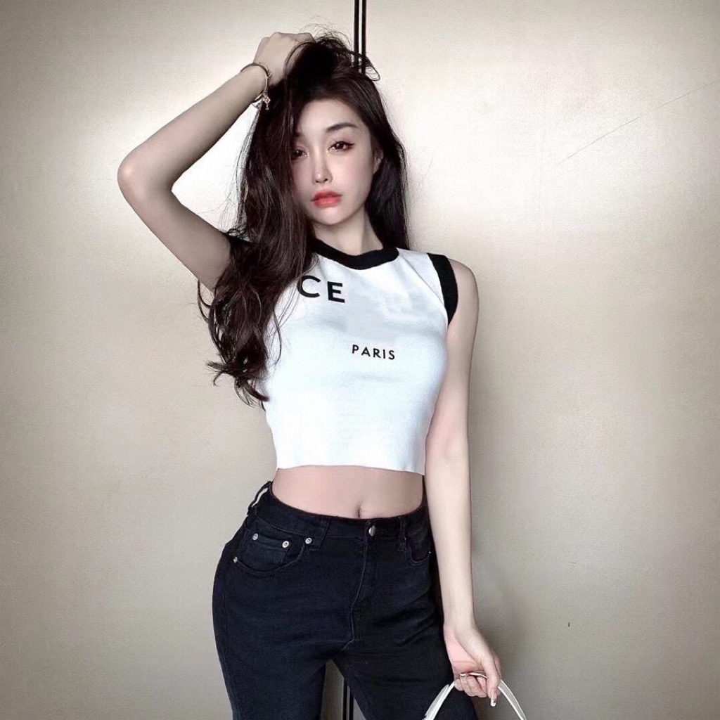 2022 Tops Women' Tees T-shirts round neck Knitting top wear base fashion pure Knits sleeveless Coats Tops, #1
2022 Tops Women' Tees T-shirts round neck Knitting top wear base fashion pure Knits sleeveless Coats Tops, #1