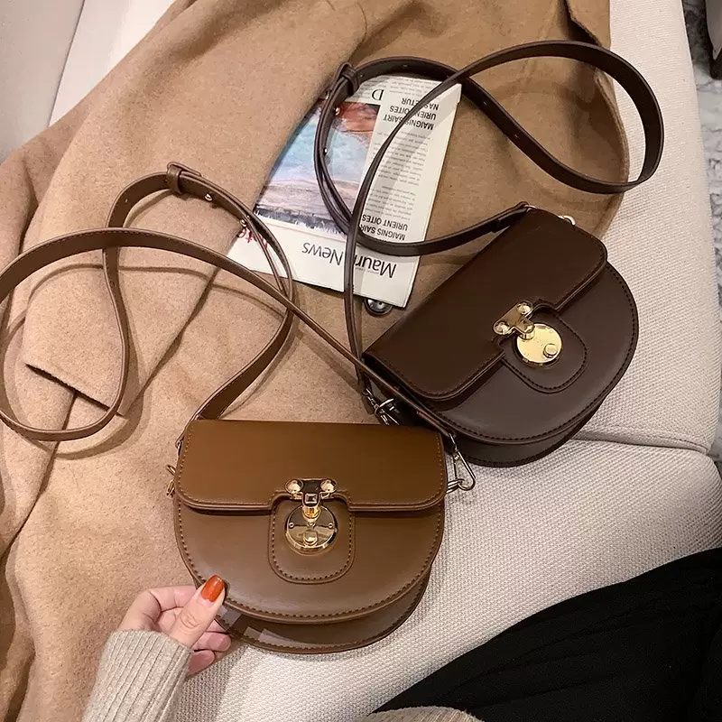 2021 Women Saddle Leather Shoulder Bags for Girls Sac A Main Vintage Handbags Lady High Quality Small Crossbody Bags for Women