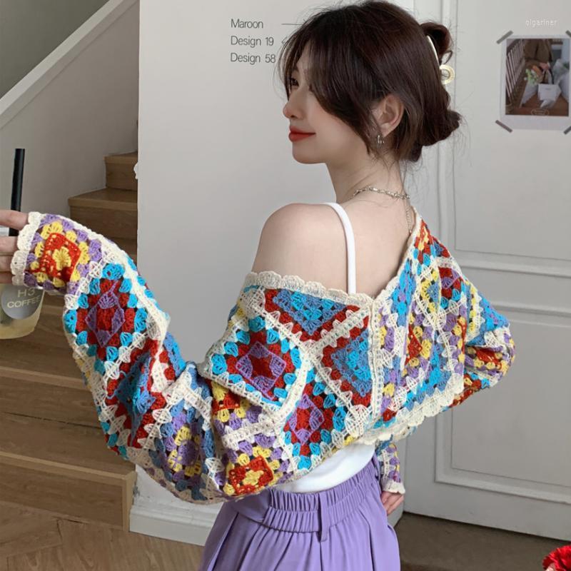 Women's Knits & Tees Retro Colorful Crocheted Hollow Cardigan Knitted Jacket Women's Design Thin Short ShawlWomen's Olga22, Brown
Women's Knits & Tees Retro Colorful Crocheted Hollow Cardigan Knitted Jacket Women's Design Thin Short ShawlWomen's Olga22, Brown
