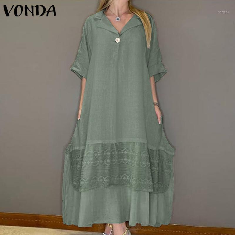 Casual Dresses Asymmetric Lace Dress Women Vintage Long Sleeve Lapel Collar Shirts 2022 VONDA Solid Sundress Vestidos, Black
Casual Dresses Asymmetric Lace Dress Women Vintage Long Sleeve Lapel Collar Shirts 2022 VONDA Solid Sundress Vestidos, Black