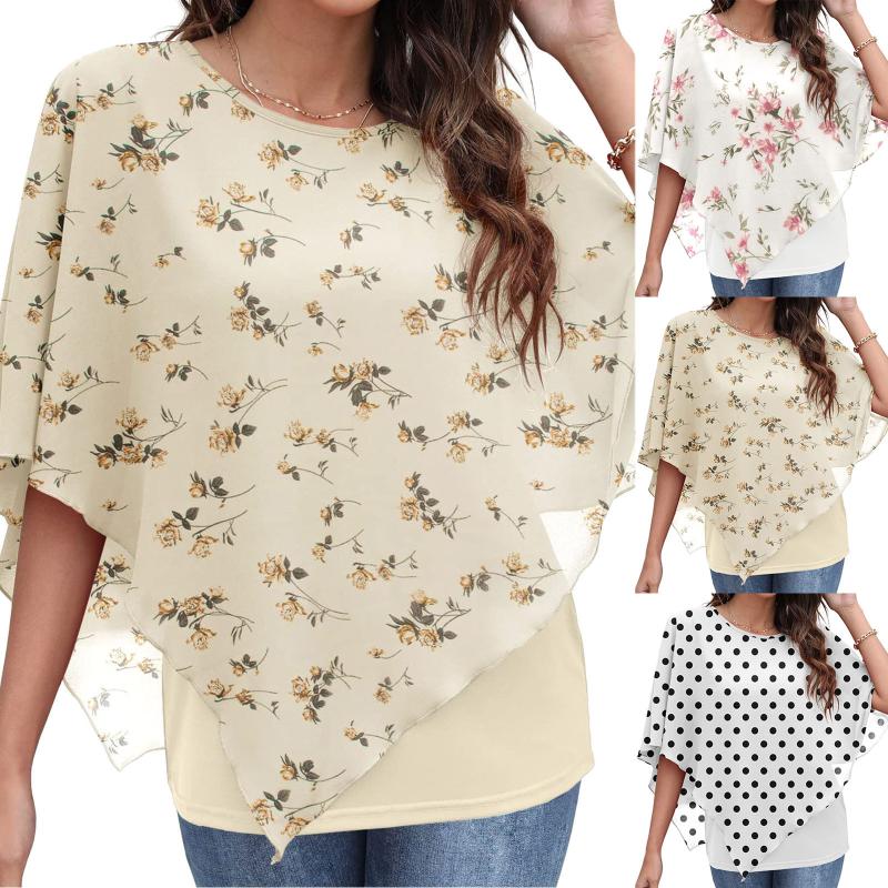 Women' Blouses & Shirts Women Lightweight Flowy Shirt Double Layered Printed Chiffon Poncho Blouse Top Plus Size Womens Casual ShirtsWomen, Beige
Women' Blouses & Shirts Women Lightweight Flowy Shirt Double Layered Printed Chiffon Poncho Blouse Top Plus Size Womens Casual ShirtsWomen, Beige
