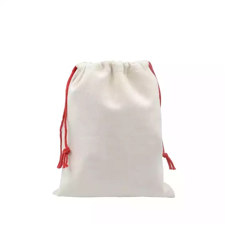 Sublimation Blank Santa Sacks DIY Personlized Drawstring Bag Christmas Gift Bags Pocket Heat Transfer