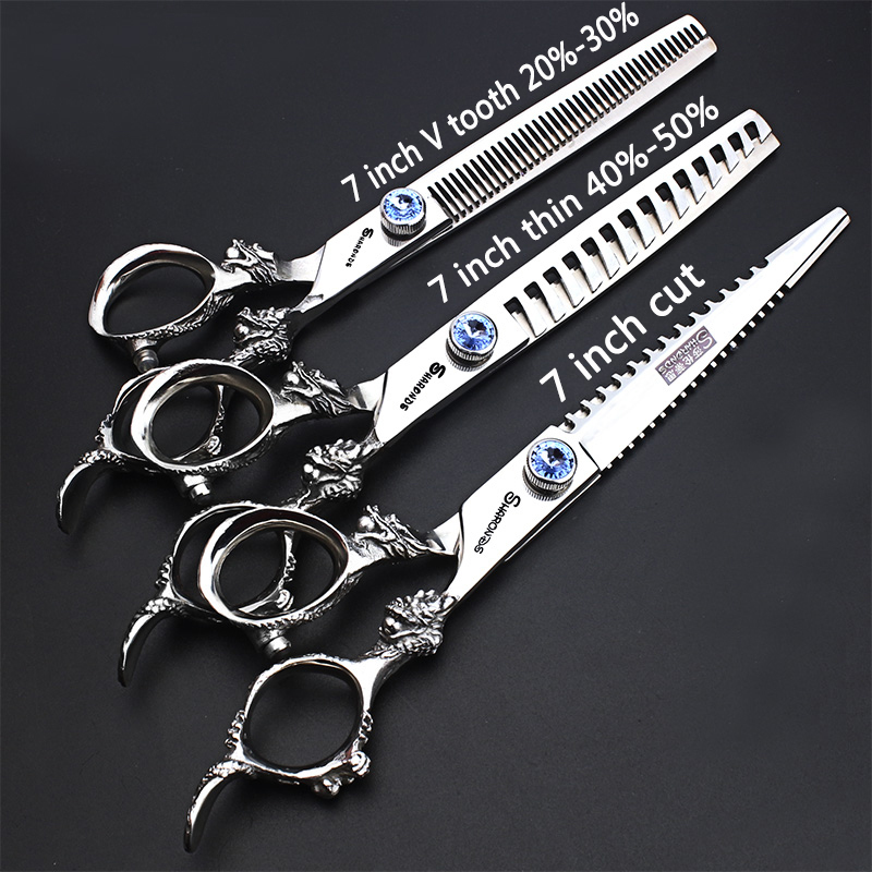 Professional haircut barbershop scissors 7/6/5.5 inch salon Japan hair cutting thinning shears berber makas 220317