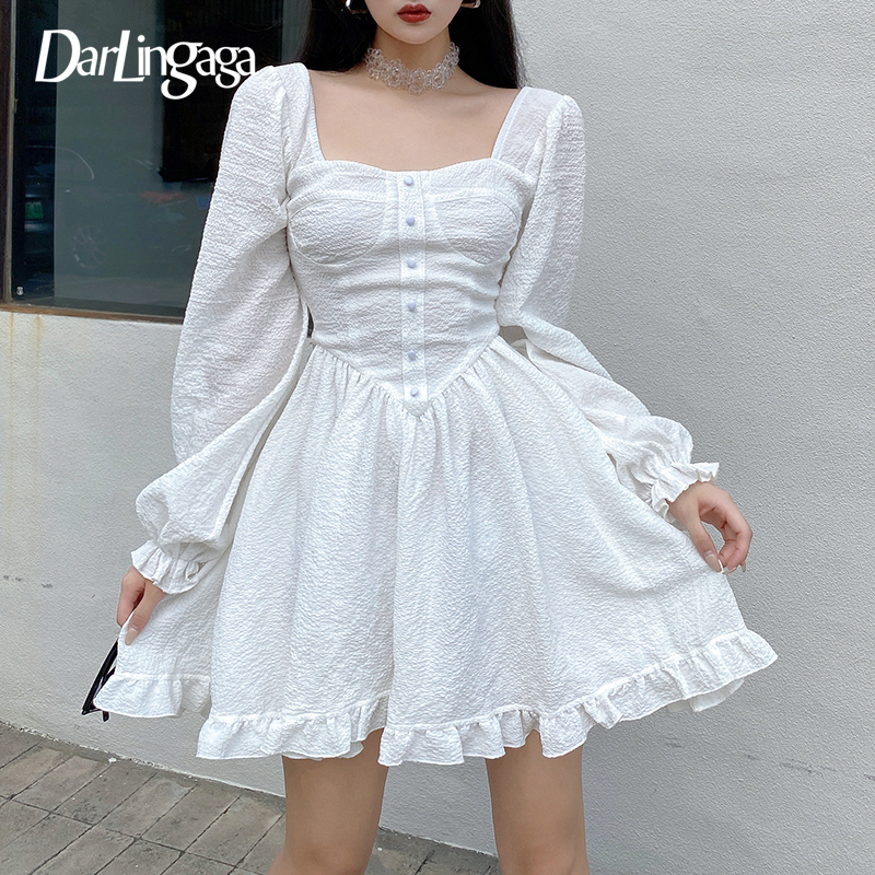 Darlingaga Elegant Chic Square Neck Puff Sleeve White Dress Female Ruffles Solid Corset Pleated Birthday Party Dress Fashion New
Darlingaga Elegant Chic Square Neck Puff Sleeve White Dress Female Ruffles Solid Corset Pleated Birthday Party Dress Fashion New