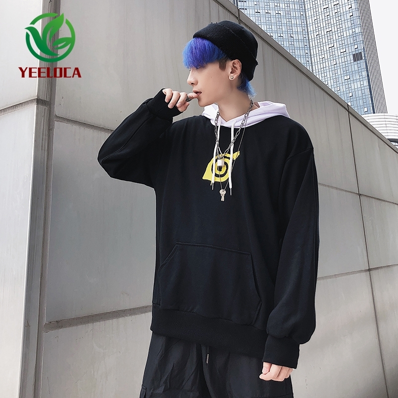 New Cartoon Anime Fire Shadow Couple Theme Hoodie Fashion Hip Hop Sports Men and Women Ins Loose Trend Versatile Top 201114
