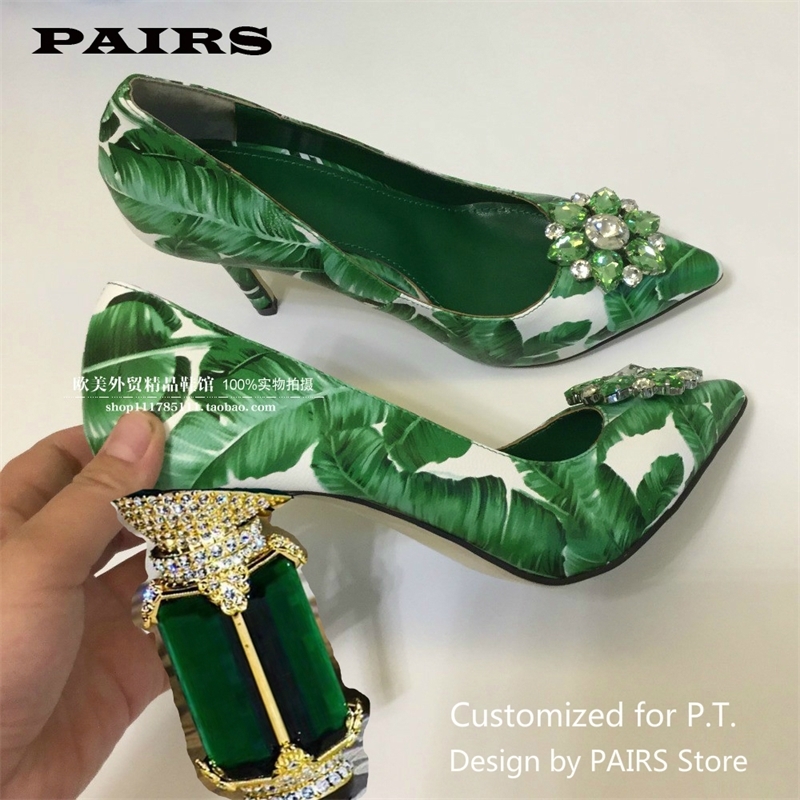 Green Banana Leaf Pumps For Women Pointed Toe Diamond Flower High Heel Shoes Woman Fashion Party Shoes Plus Size 210225, 6cm block heel
Green Banana Leaf Pumps For Women Pointed Toe Diamond Flower High Heel Shoes Woman Fashion Party Shoes Plus Size 210225, 6cm block heel