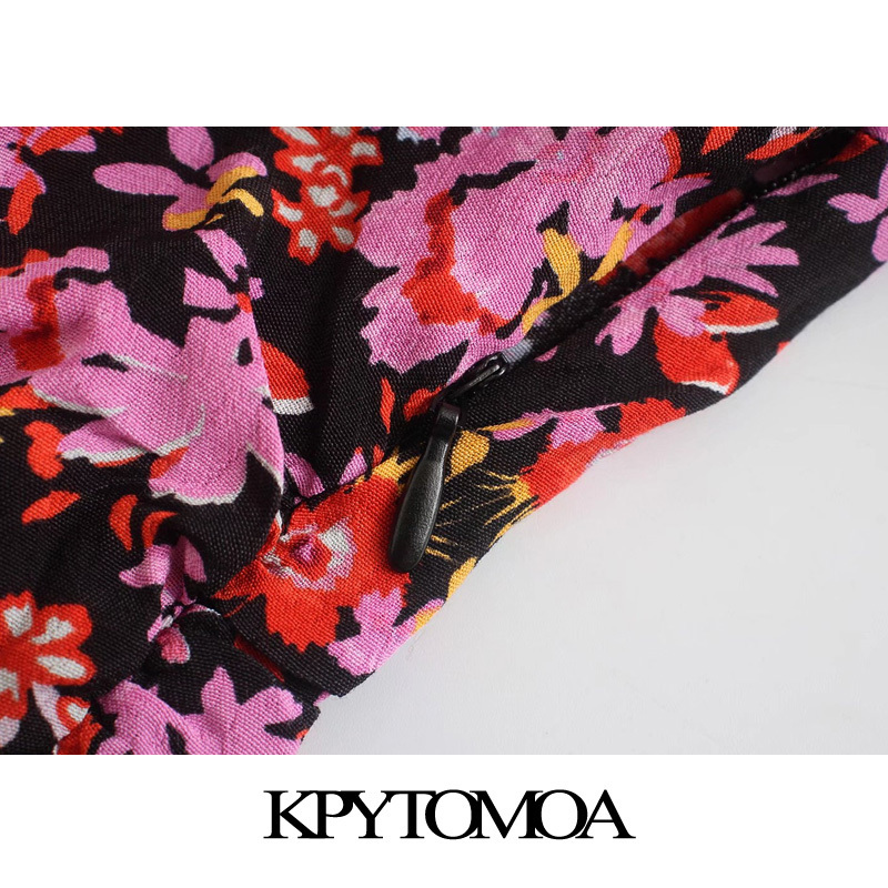 Women Fashion Floral Print Backless Mini Dress Vintage O Neck Long Sleeve Female Dresses Vestidos Mujer 220526