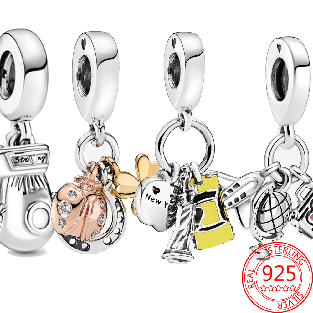 925 Silver Fit Pandora Charm 925 Bracelet Horseshoe Clover and Ladybug Pendant charms set Pendant DIY Fine Beads Jewelry
925 Silver Fit Pandora Charm 925 Bracelet Horseshoe Clover and Ladybug Pendant charms set Pendant DIY Fine Beads Jewelry