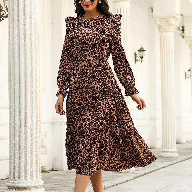 Casual Dresses Elegant Fashion Women Leopard 2022 Autumn Waist Slim Hem Ruffle Full Sleev Print A-line Midi Dress For Female CasualCasual, Gray
Casual Dresses Elegant Fashion Women Leopard 2022 Autumn Waist Slim Hem Ruffle Full Sleev Print A-line Midi Dress For Female CasualCasual, Gray