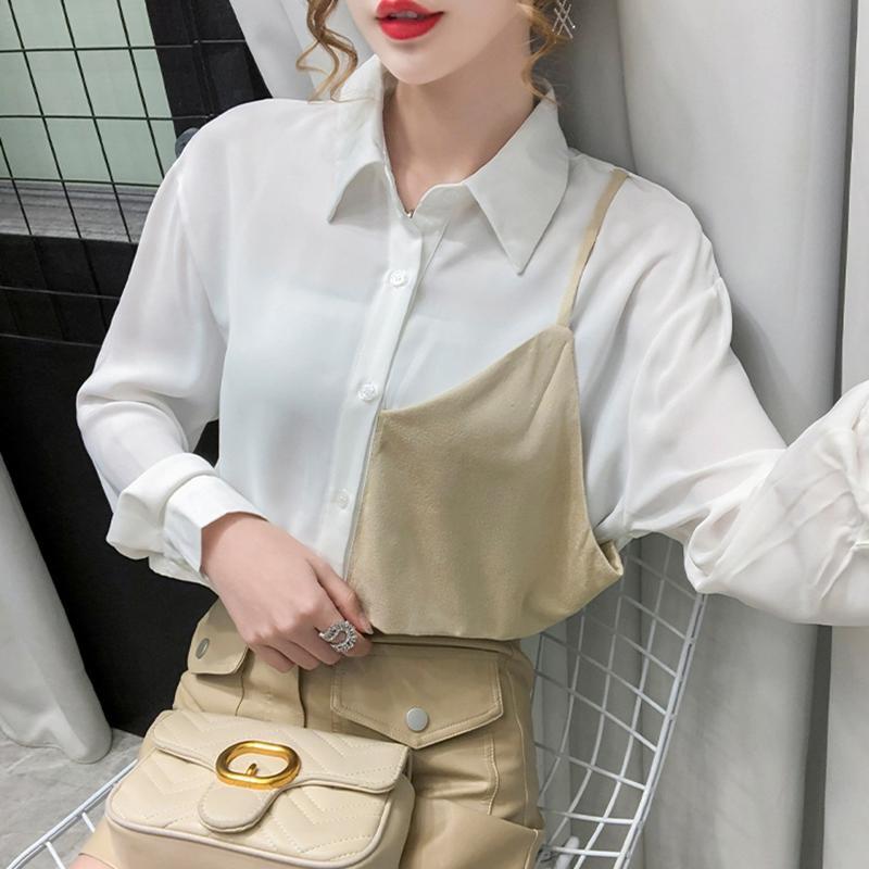 Women' Blouses & Shirts Spring Autumn Women Shirt Long Sleeves Loose Stitching Basic All-match Blouse Ladies Tops Fashion DesignsWomen, Beige
Women' Blouses & Shirts Spring Autumn Women Shirt Long Sleeves Loose Stitching Basic All-match Blouse Ladies Tops Fashion DesignsWomen, Beige