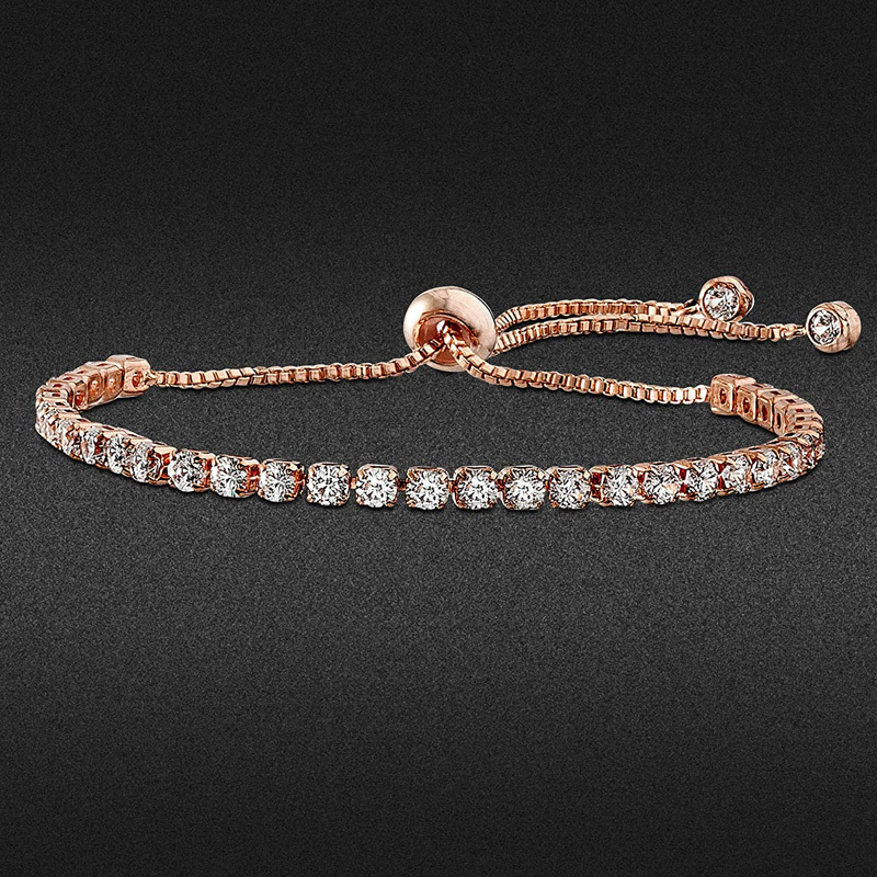 Fashion Charm CZ Tennis Bracelet for Women Crystal Zircon Jewelry Adjustable Gold Silver Color Box Chain Bracelets Gift 220726