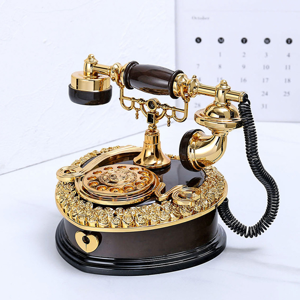 Retro dial telephone landline music box decoration home living room cafe bar decoration creative4792421