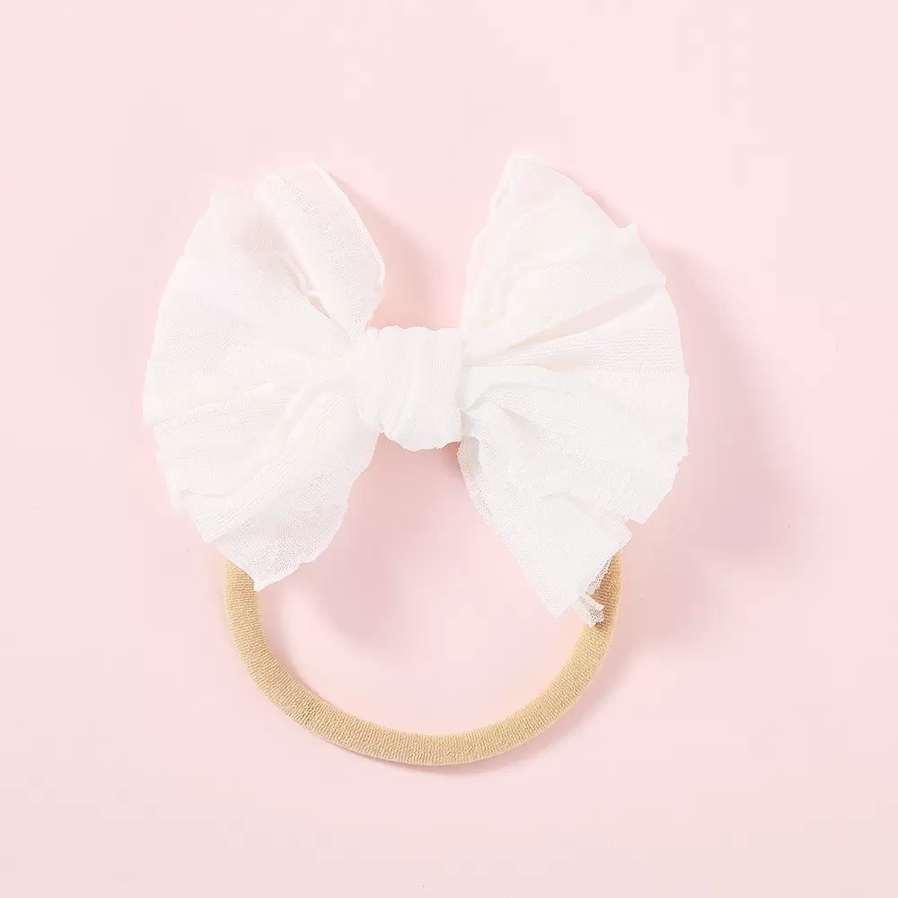 10color Fit All Baby Large Bow Girls Headband Nylon Big Bowknot Headwrap Kids for Hair Skinny Head Turban Infant Newborn Headbands