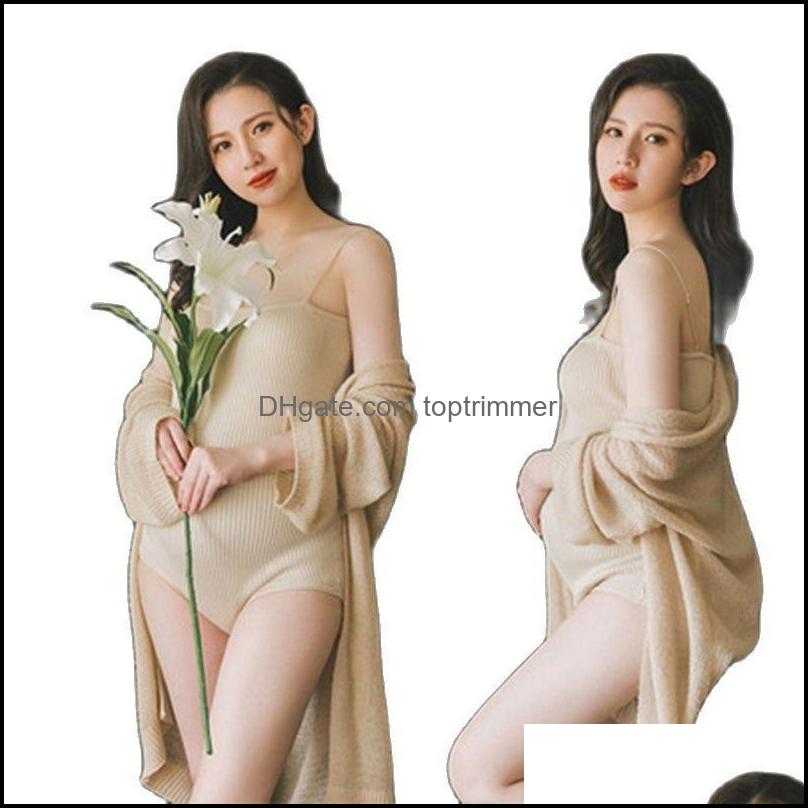 Maternity Dresses Bodysuits Robe Set Soft Knitted Dress Women Spaghetti Stretchy Pography Pregnancy Po Shoot Jumpsuits Drop Delivery 2021
Maternity Dresses Bodysuits Robe Set Soft Knitted Dress Women Spaghetti Stretchy Pography Pregnancy Po Shoot Jumpsuits Drop Delivery 2021