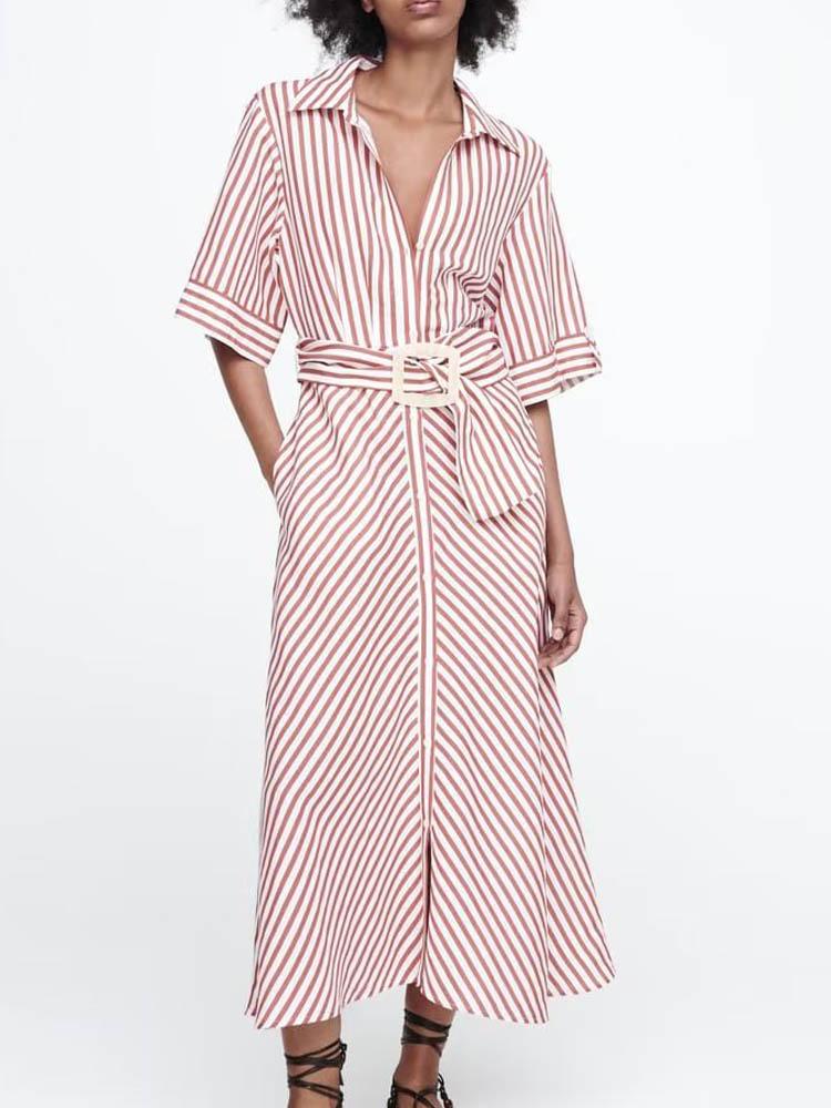 Party Dresses Kumsvag 2022 Summer Women Linen Shirts Dress Fashion Striped Short Sleeve Belt V-Neck Female Elegant Street ClothingParty
Party Dresses Kumsvag 2022 Summer Women Linen Shirts Dress Fashion Striped Short Sleeve Belt V-Neck Female Elegant Street ClothingParty