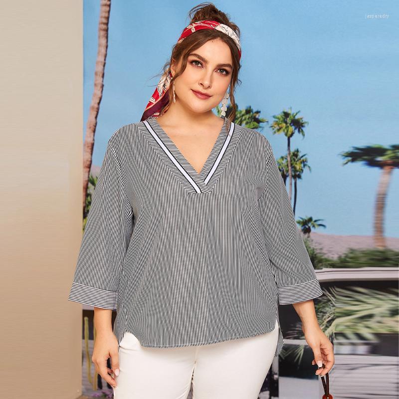 Women's Plus Size T-Shirt Fashion Summer Women Striped Blouse Shirt Female V Neck Long Sleeve Irregular Loose Oversized TopsWomen's Jasp22, Black
Women's Plus Size T-Shirt Fashion Summer Women Striped Blouse Shirt Female V Neck Long Sleeve Irregular Loose Oversized TopsWomen's Jasp22, Black