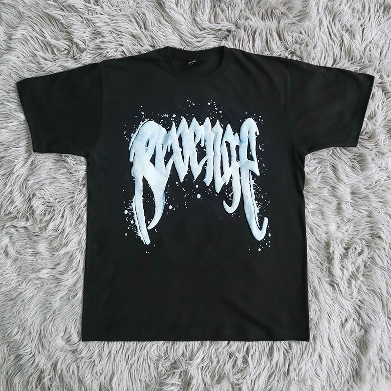 Black T shirt Foam Printed Men Women High Quality Tee Oversize Tops Short Sleeve Real Pics
Black T shirt Foam Printed Men Women High Quality Tee Oversize Tops Short Sleeve Real Pics