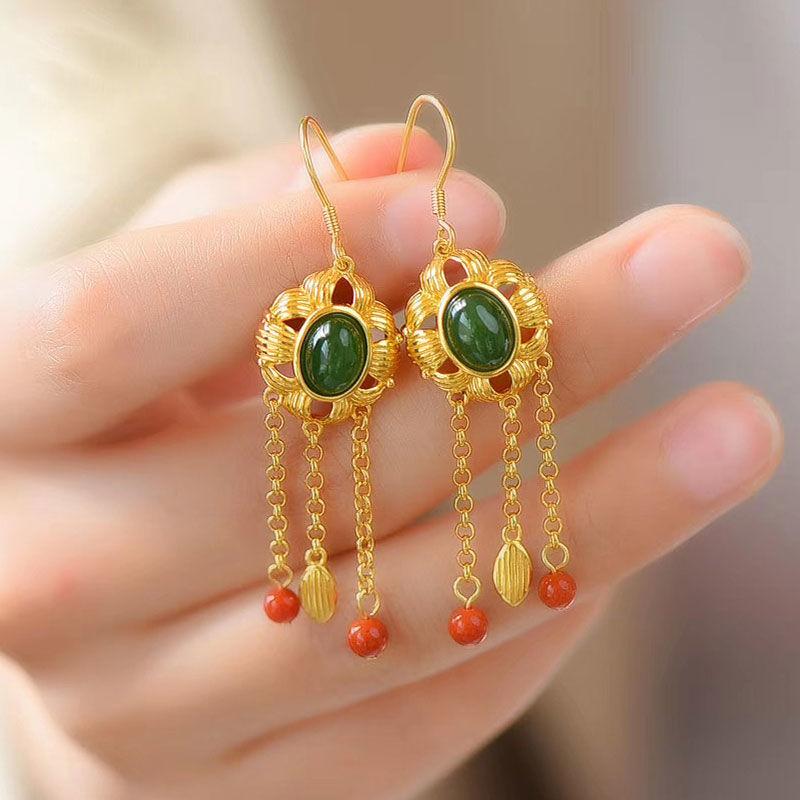 Dangle & Chandelier Retro Super Fairy Tassel Earrings Long S925 Sterling Silver Inlaid Jasper Southern Red Agate For Women Court Ethnic StyD
Dangle & Chandelier Retro Super Fairy Tassel Earrings Long S925 Sterling Silver Inlaid Jasper Southern Red Agate For Women Court Ethnic StyD
