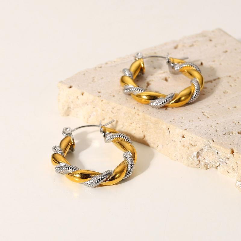 2022 Waterproof Jewelry Stainless Steel Silver Gold Plated Croissant Earring Special Double Twisted Earrings For WomenHoop
2022 Waterproof Jewelry Stainless Steel Silver Gold Plated Croissant Earring Special Double Twisted Earrings For WomenHoop