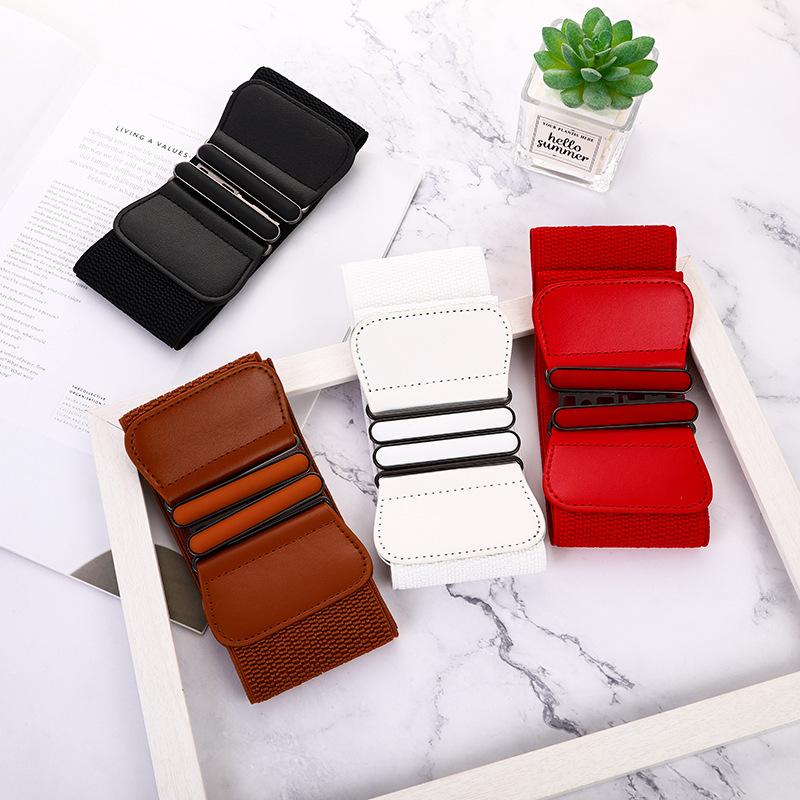 Belts Korean Fashion Ladies Decorated Elastic Wide Belt Buckle Dress Sweater For Women Woman Luxury Designer Brand Red Black, White
Belts Korean Fashion Ladies Decorated Elastic Wide Belt Buckle Dress Sweater For Women Woman Luxury Designer Brand Red Black, White