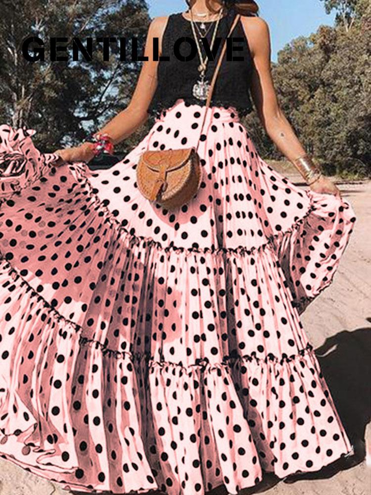 Skirts Spring Pink Polka Dot Maxi Skirt For Women Ruffle Printed Summer Female Elegant Vintage Long Retro Bohemian Dance ClothesSkirts, Sky blue
Skirts Spring Pink Polka Dot Maxi Skirt For Women Ruffle Printed Summer Female Elegant Vintage Long Retro Bohemian Dance ClothesSkirts, Sky blue