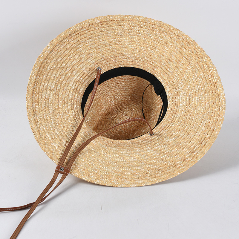 Belt Strap Straw Sun Hat For Women Fashion Vacation Beach UV Hats WideBrim Panama Hats Outdoor Wholesale 220607