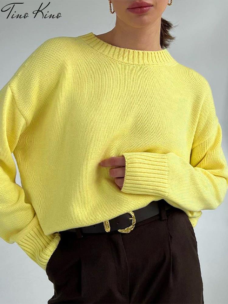 Knitted Women Sweater Pullover Green O-neck Elegant Loose Solid Ladies Sweaters Jumper 2022 New Autumn Long Sleeve Top Female, Yellow
Knitted Women Sweater Pullover Green O-neck Elegant Loose Solid Ladies Sweaters Jumper 2022 New Autumn Long Sleeve Top Female, Yellow