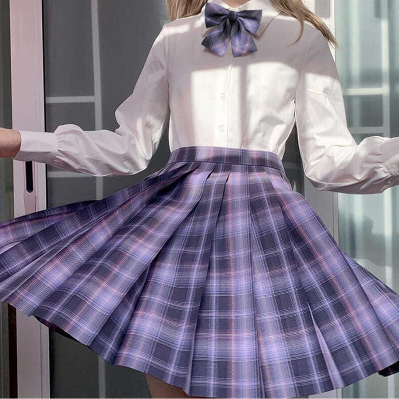 ZOKI Plaid Women Pleated Skirt Bow Knot Summer High Waist Preppy Girls Dance Mini Cute A Line Harajuku Sexy Japan Faldas 220317