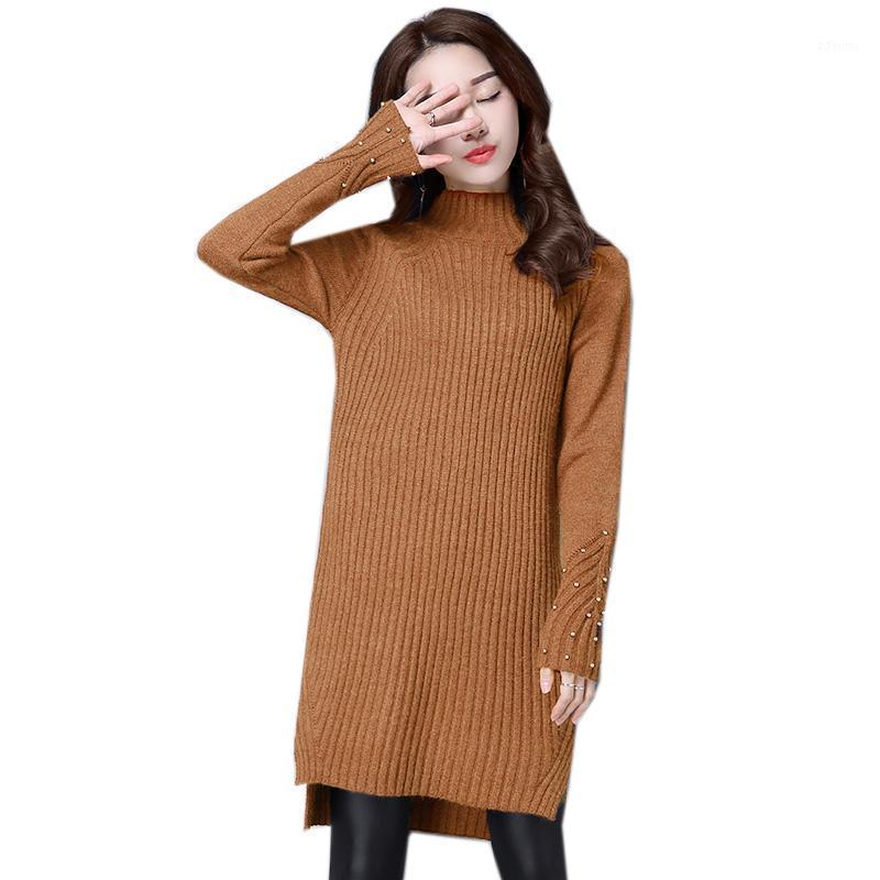 Casual Dresses Autumn Winter Turtleneck Sweater Dress Women Vintage Beading Knitted Warm Thick Split Pullover Knit SF557, Khaki
Casual Dresses Autumn Winter Turtleneck Sweater Dress Women Vintage Beading Knitted Warm Thick Split Pullover Knit SF557, Khaki