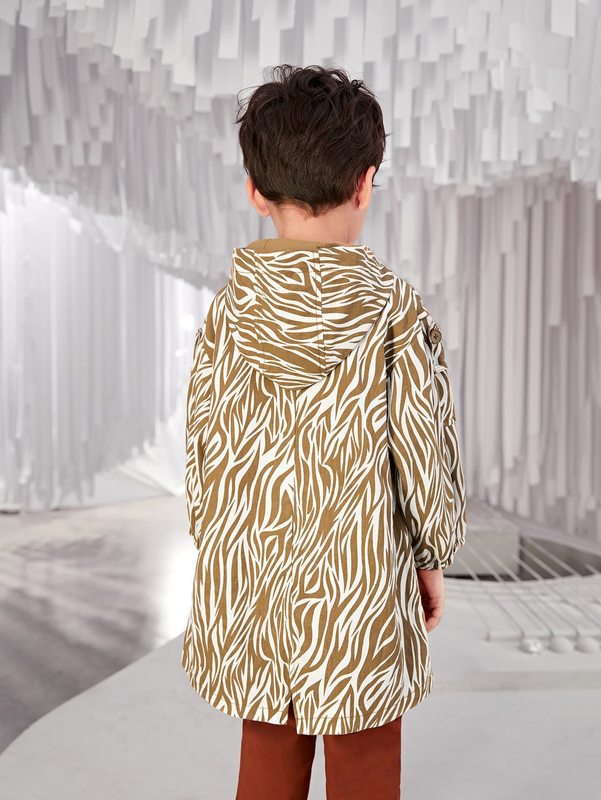 Toddler Boys Allover Print Hooded Coat SHE