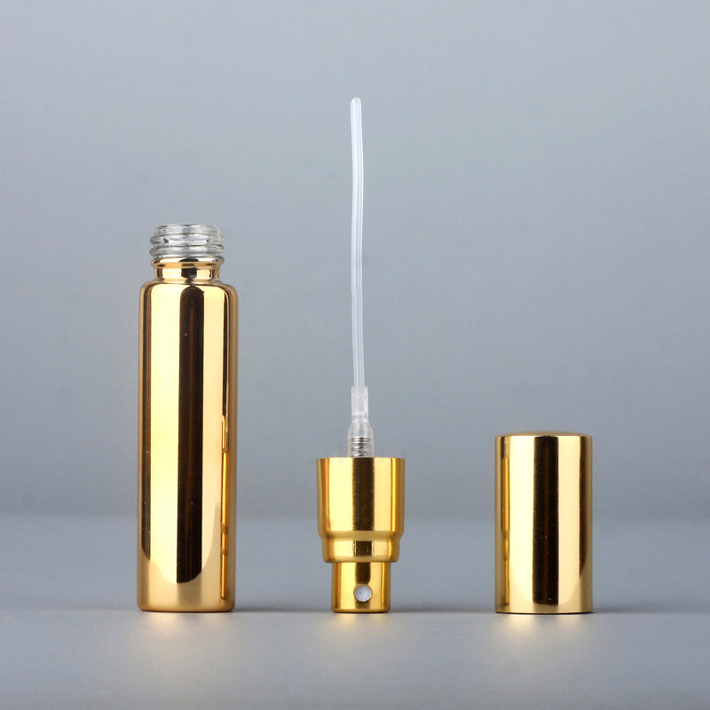 10/20/30/50/100pcs 10ML Portable UV Glass Refillable Perfume Bottle With Aluminum Atomizer Spray Bottles Sample Empty Containers 220711