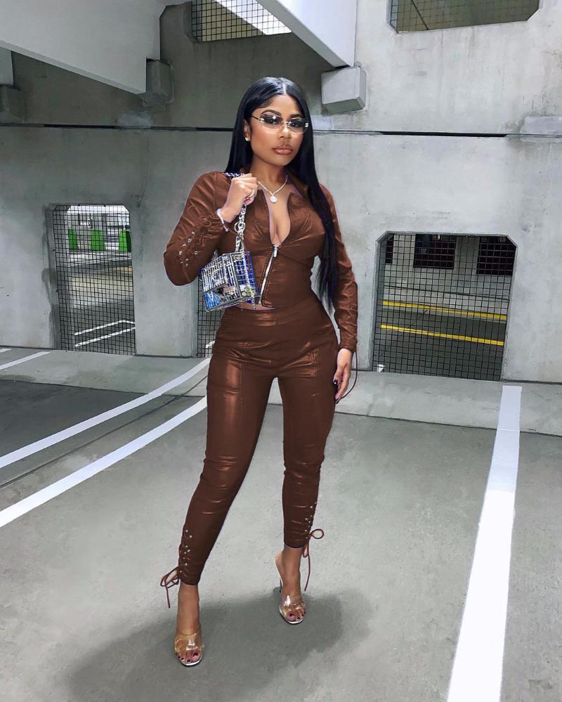 Women' Two Piece Pants Skinny Club Outfits Sexy Women Pieces Solid Bodycon Party Matching Set Top+Pants, Da8348-2
Women' Two Piece Pants Skinny Club Outfits Sexy Women Pieces Solid Bodycon Party Matching Set Top+Pants, Da8348-2