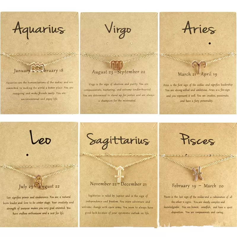 Multilayer 12 Constellation Zodiac Anklet Gold Silver Summber Beach Letter Foot Chain for Women Ladies Astrological Anklet Jewelry