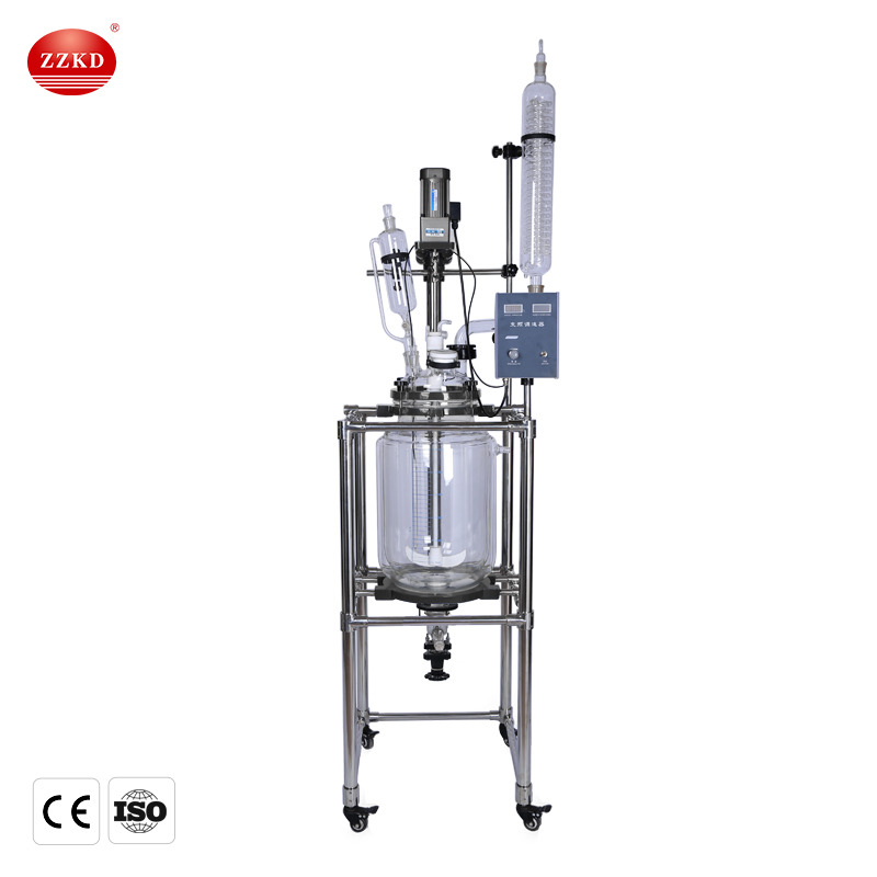 ZZKD Lab Supplies 1-100L Double Layer Glass Reactor Professional Labrotary Cylindrical Jacket Kettle Chemical Reactor Unit 110V 220V