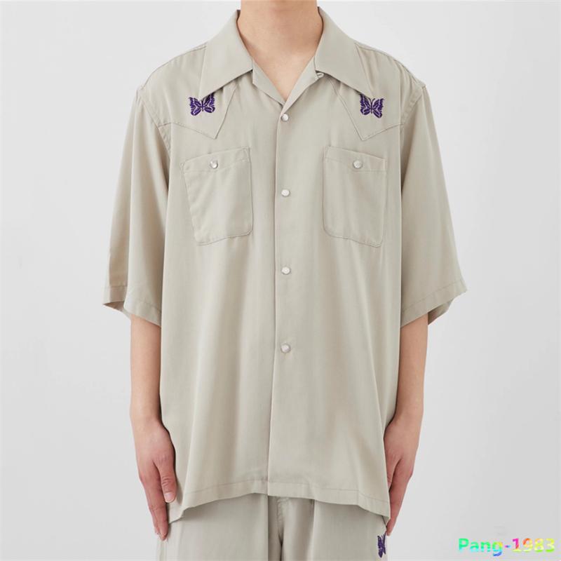 Men' Casual Shirts Embroidered Needles AWGE Short Sleeve Shirt Men Women High Quality Butterfly Logo Double Pockets Single Breasted BlouseM, Beige
Men' Casual Shirts Embroidered Needles AWGE Short Sleeve Shirt Men Women High Quality Butterfly Logo Double Pockets Single Breasted BlouseM, Beige