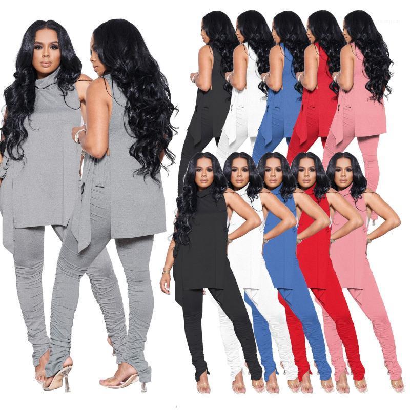 Women' Two Piece Pants Autumn Casaul Women Set Sleeveless Shirt And Long Bandage Pleated Sportsuit Clothes For Outfit, White
Women' Two Piece Pants Autumn Casaul Women Set Sleeveless Shirt And Long Bandage Pleated Sportsuit Clothes For Outfit, White